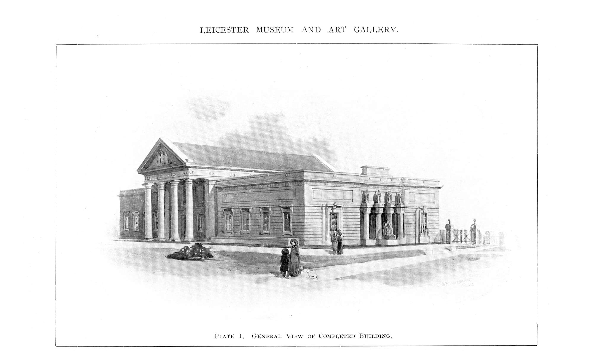 A general view of the completed building, designed by Leicester architect Albert Herbert.