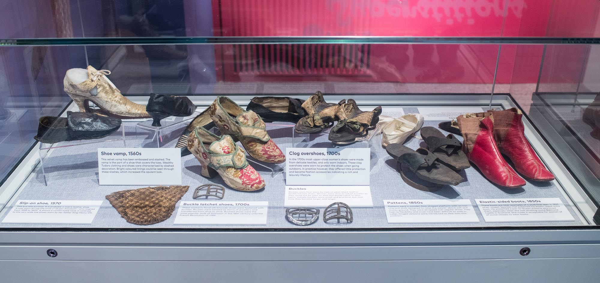 Shoes from the last 400 years on display