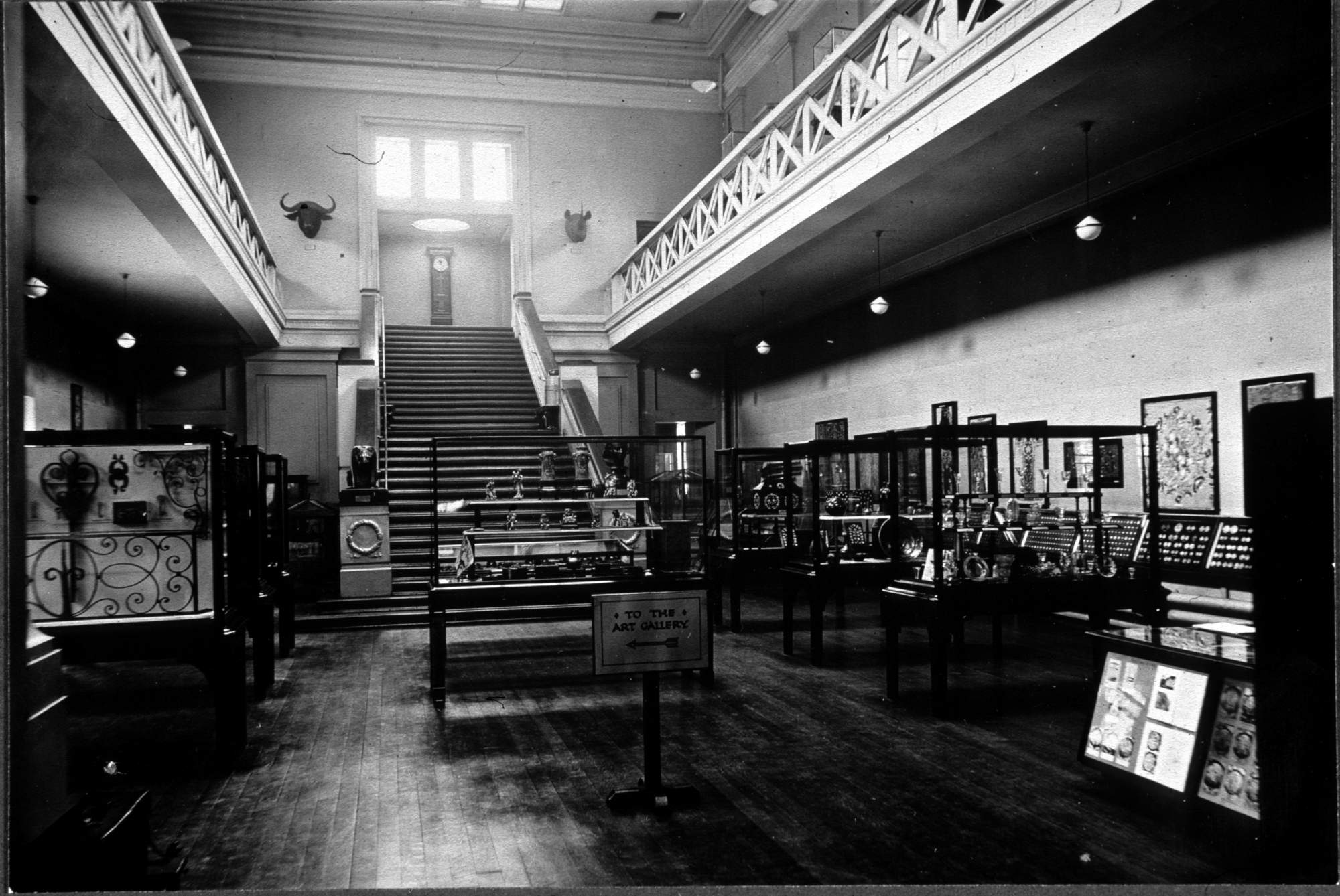 The Central Hall and staircase in the 1920s.